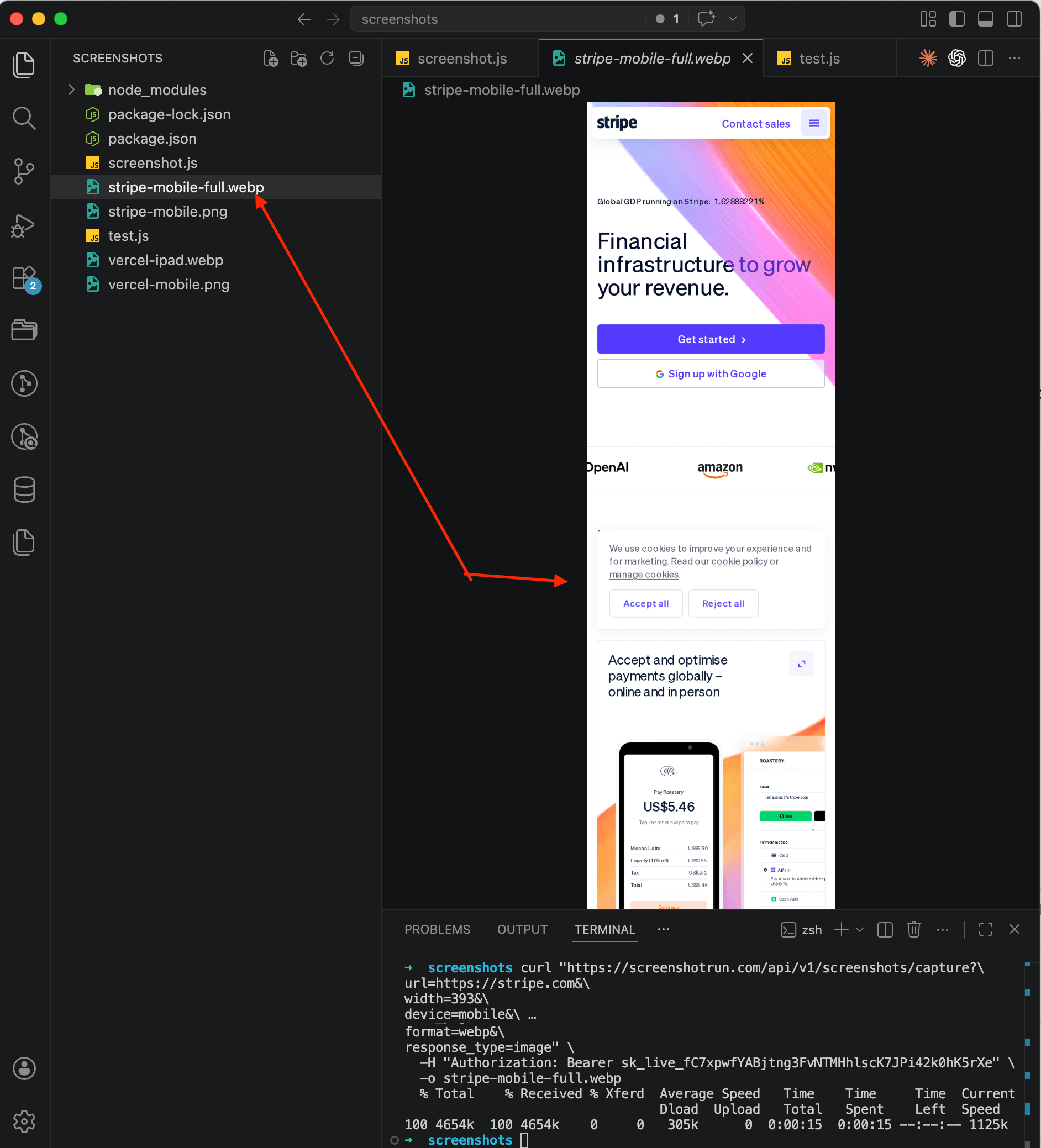 Stripe full-page mobile screenshot &mdash; stripe-mobile-full.webp