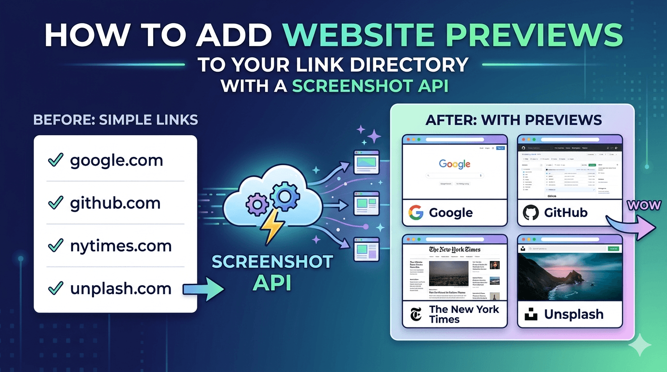 How to add website preview thumbnails to your link directory with a screenshot API