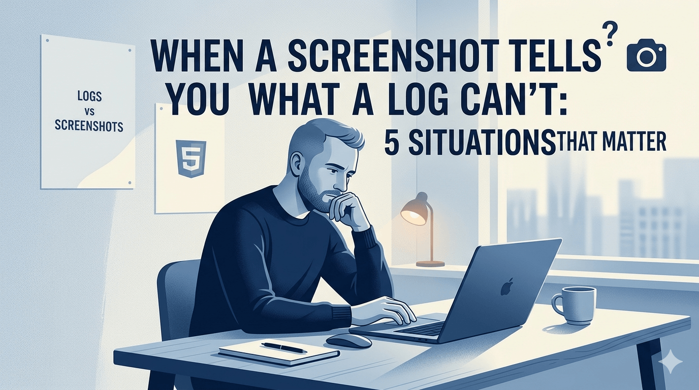 When a Screenshot Tells You What a Log Can't: 5 Situations That Matter