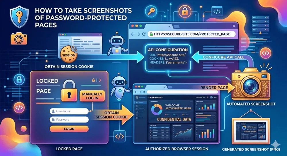 How to take screenshots of password-protected pages with a screenshot API