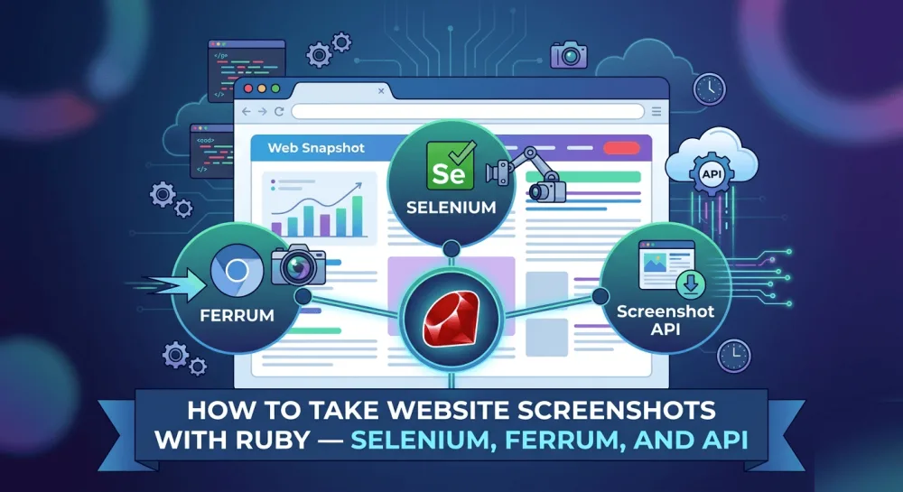 How to take website screenshots with Ruby — Selenium, Ferrum, and API