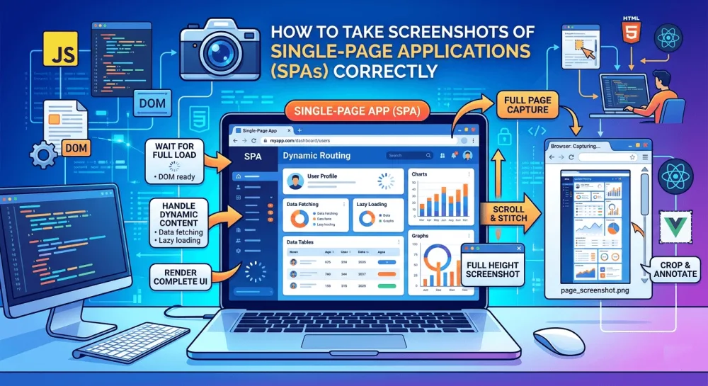 How to take screenshots of single-page applications (SPAs) correctly