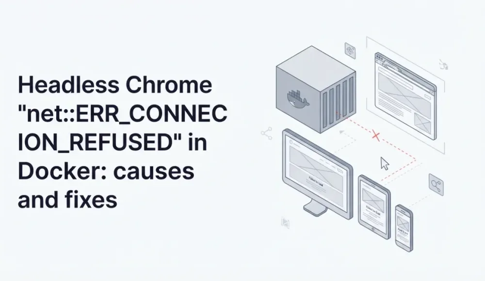 Headless Chrome "net::ERR_CONNECTION_REFUSED" in Docker: causes and fixes