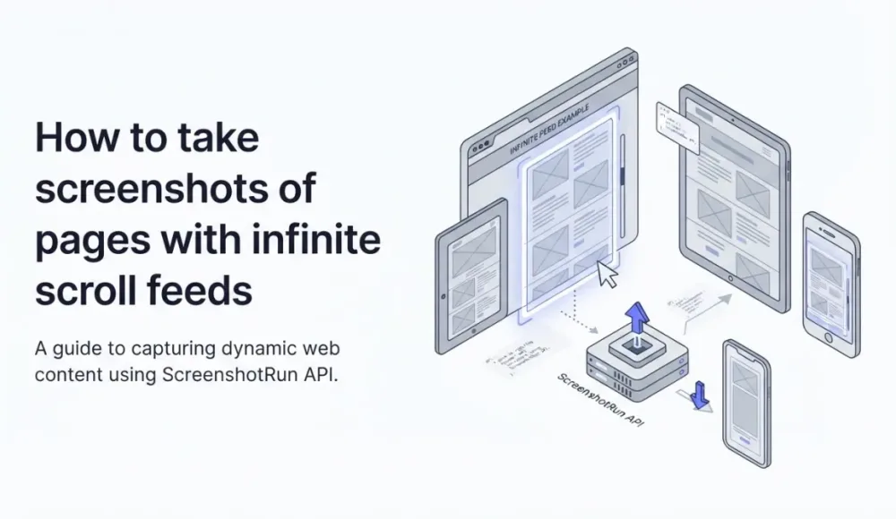 How to take screenshots of pages with infinite scroll feeds
