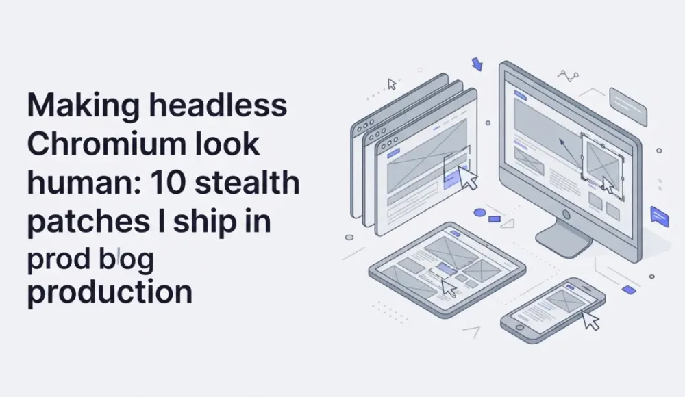 Making headless Chromium look human: 10 stealth patches I ship in production