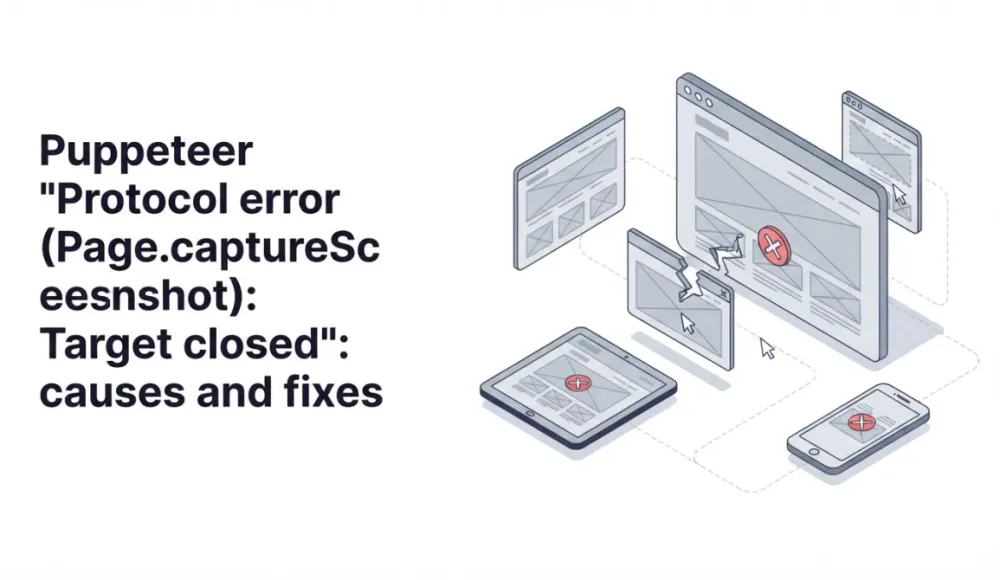 Puppeteer "Protocol error (Page.captureScreenshot): Target closed": causes and fixes