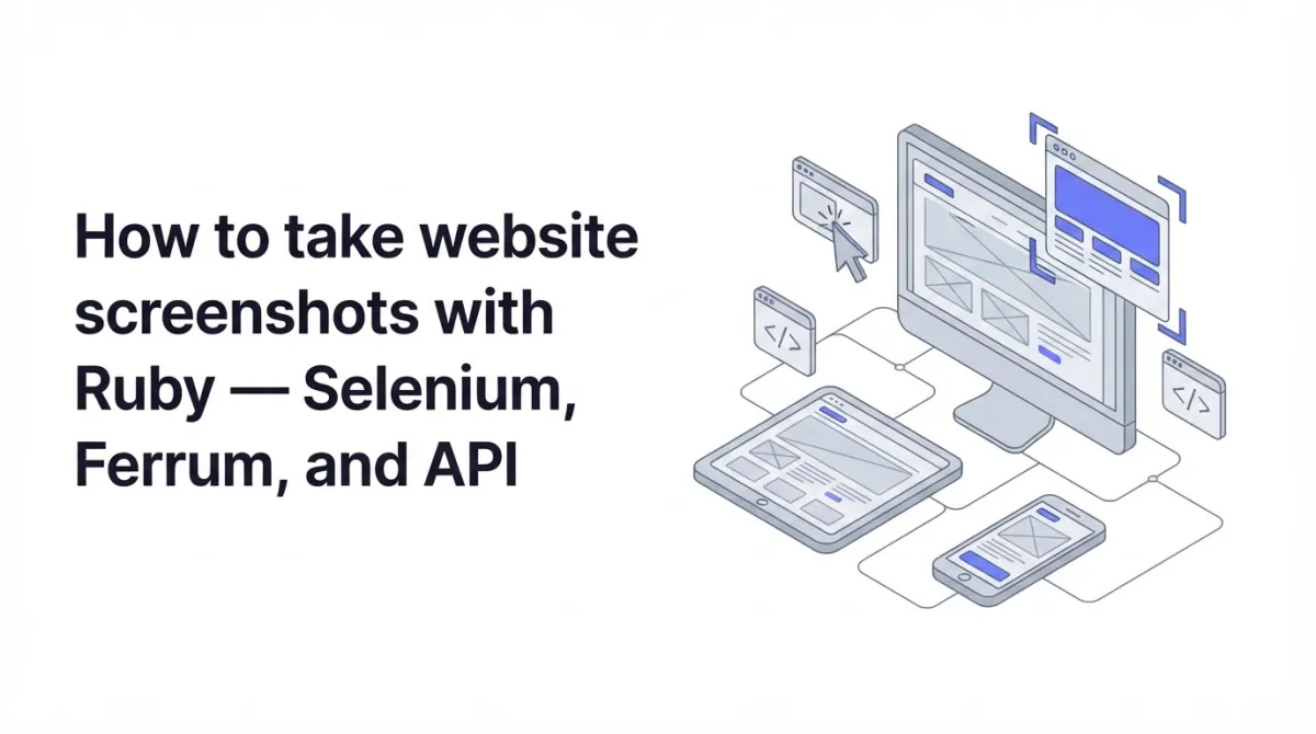 Ruby Screen Take Website Screenshots in Ruby with Selenium & Ferrum — ScreenshotRun ...