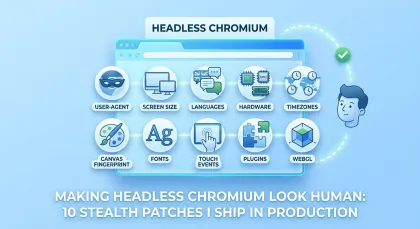 Making headless Chromium look human: 10 stealth patches I ship in production